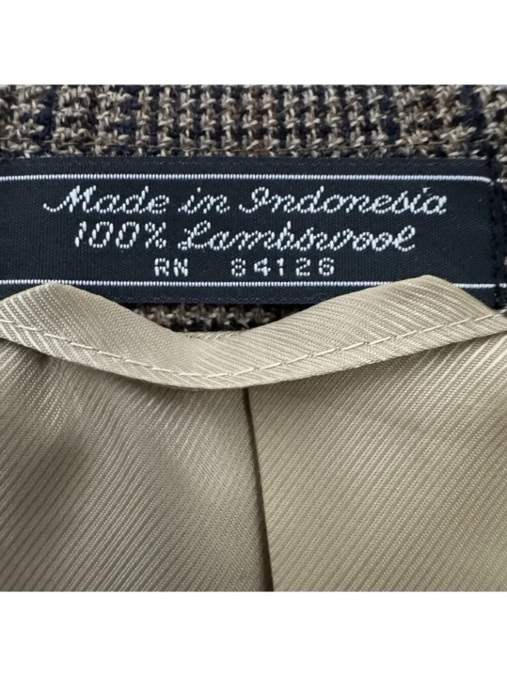Meeting Street 44R Brown Glen Plaid 100% Lambswool Sport Coat Elbow Patches